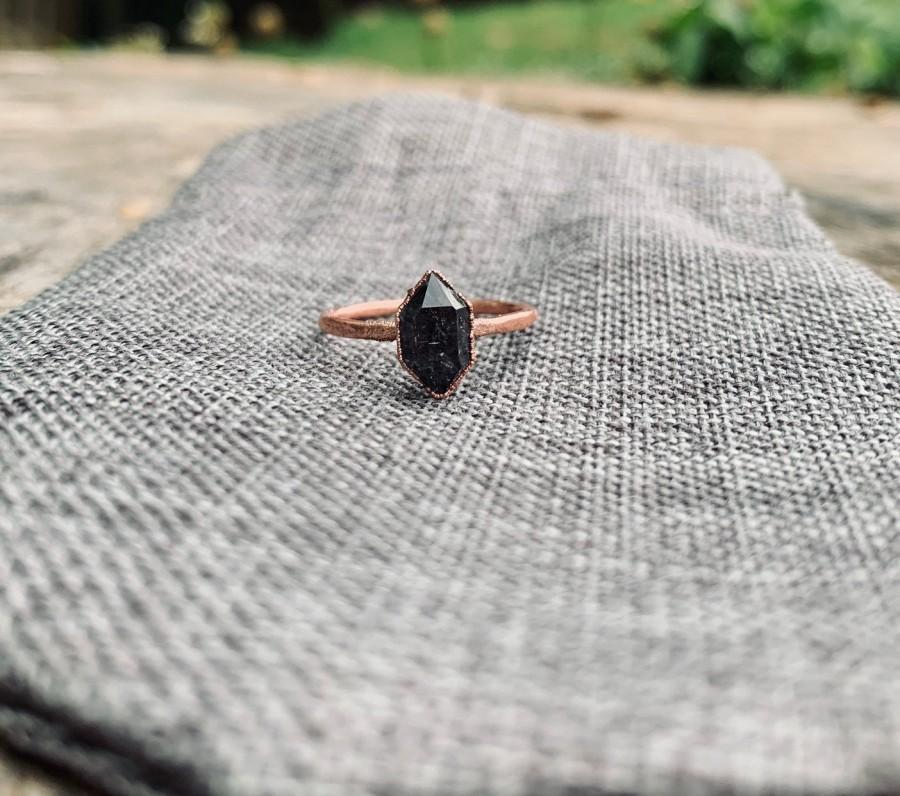 زفاف - Herkimer diamond engagement ring/ boho ring/ meditation ring/ unique ring