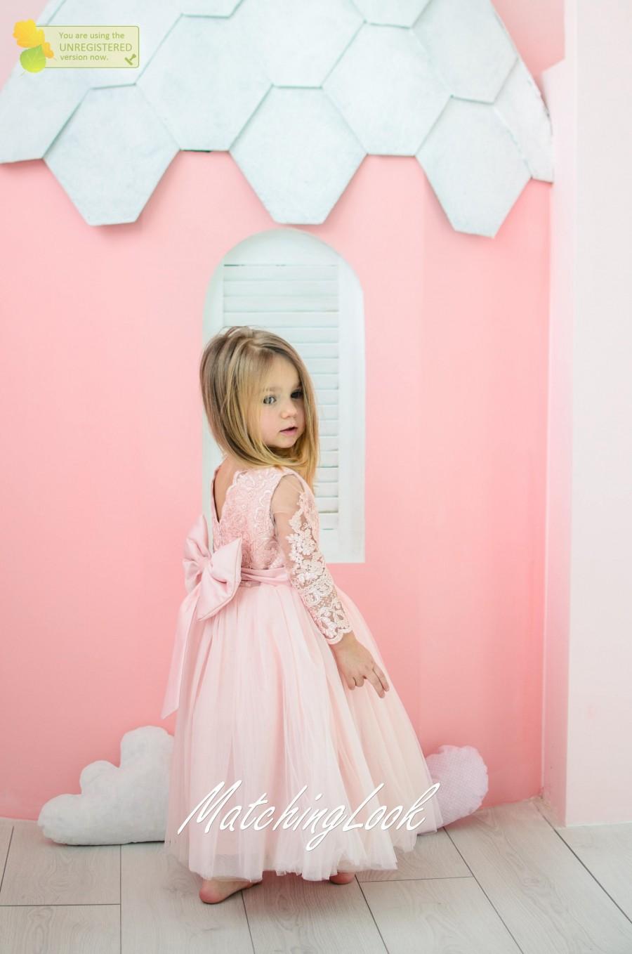 زفاف - Peach Flower Girl Dress Peach Tutu Lace Outfit, Flower Girl Dress Lace, Tutu Dress for Girl Baby Girl Toddler Bridesmaid, Birthday Dress