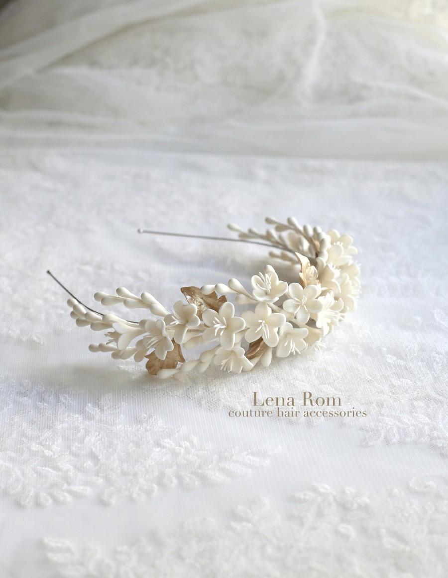 Mariage - Bridal headpiece. Wedding headpiece. Bridal crown. Boho headpiece. Floral crown. Style 815
