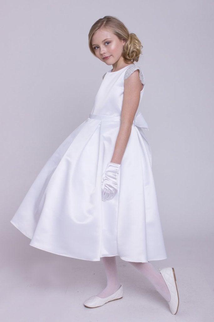 Mariage - Flower Girl Dress,FREE SHIPPING,White Dress, Baby White Dress, Pearl Dress, Flower Girl, Wedding Flower Girl Dress, White Party Dress