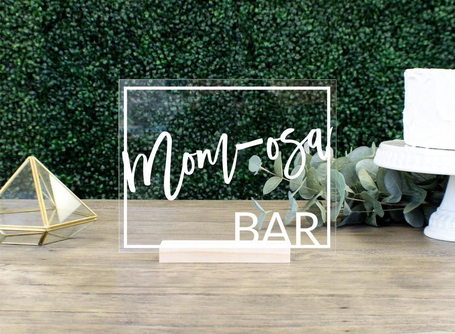 Wedding - Mom-osa Bar Table Sign 