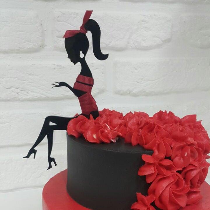 Wedding - Personalized Happy Birthday Cake Topper, Girl Silhouette Topper, Custom Cake Topper, Happy Birthday Cake Topper, Birthday Party Decor