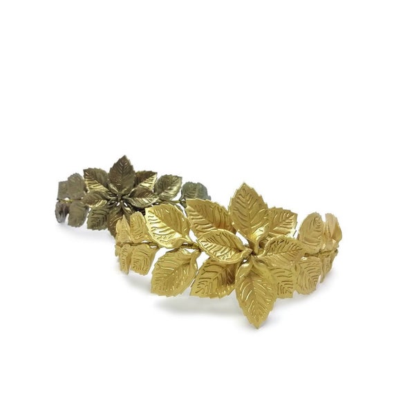 Mariage - Gold leaf hair piece, Bridal hairpiece, Leaf headband, Wedding headpiece, Fall wreath, Bridal hair vine, Bridesmaid gift, PP-005