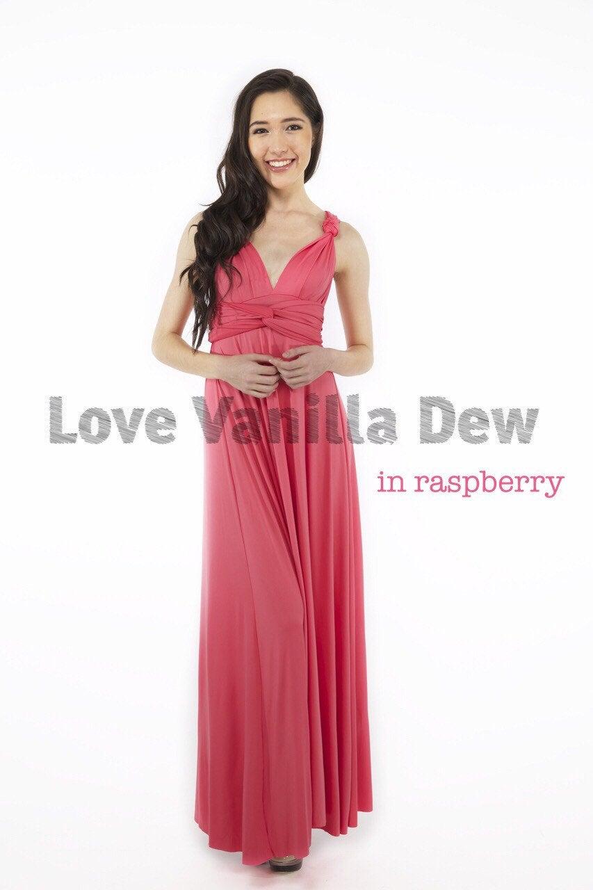 زفاف - Bridesmaid Dress Infinity Dress Raspberry Floor Length Maxi Wrap Convertible Dress Wedding Dress