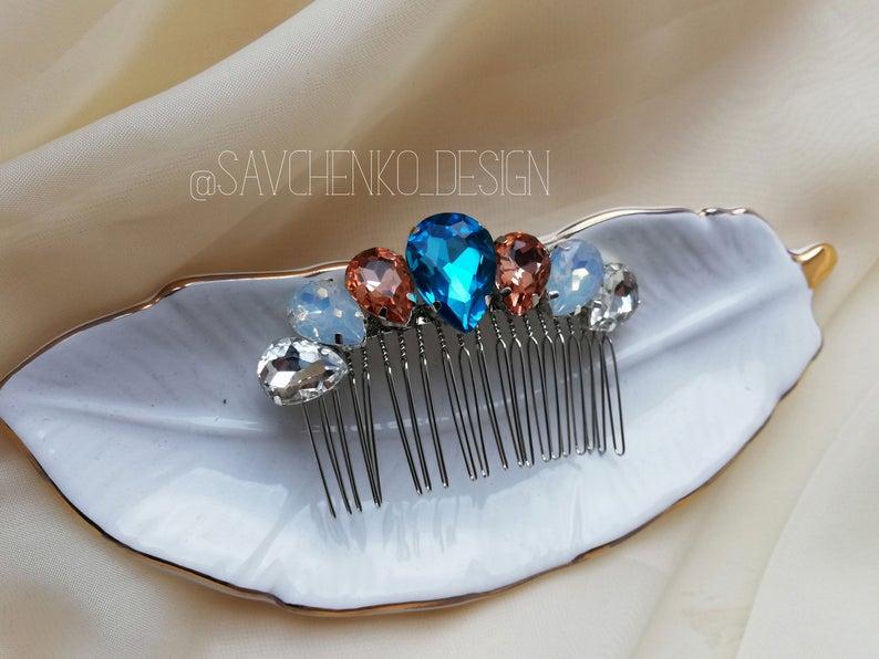 Hochzeit - Moonstone bridal hair comb