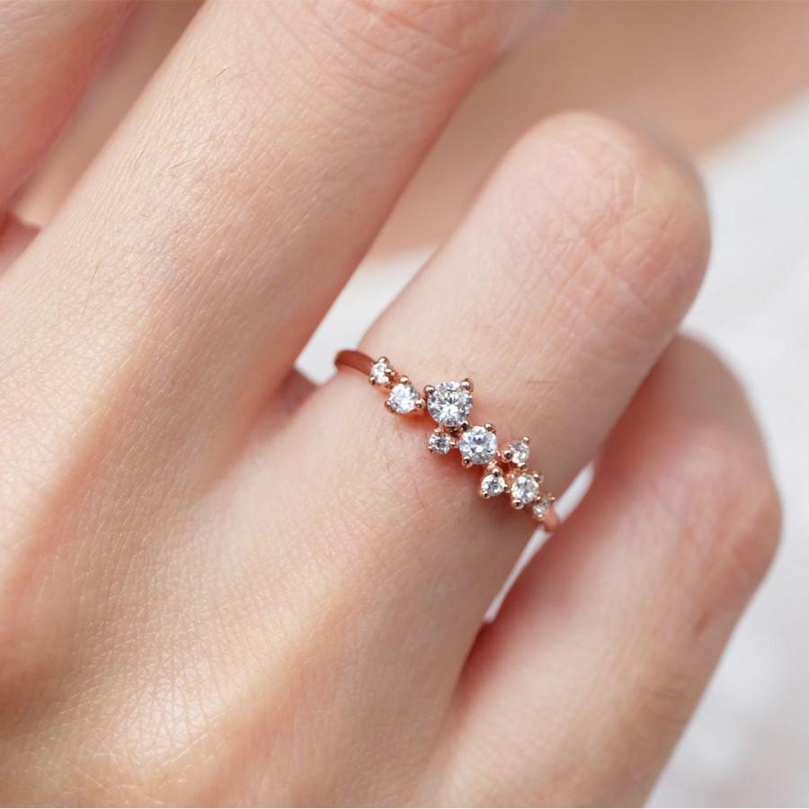 Свадьба - topaz cluster ring, 14k gold cluster ring, cluster ring, stackable ring, dainty ring, simple gold ring, 14k topaz ring, wedding rings