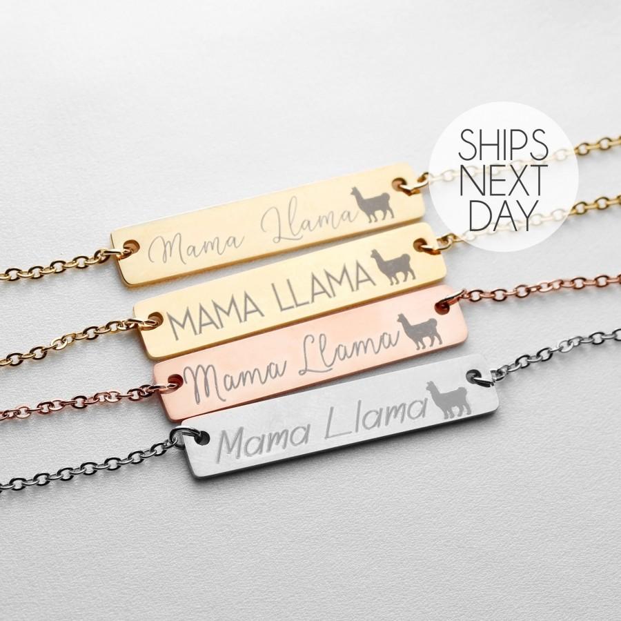Hochzeit - Mama Llama Necklace Gift for Her Blush Jewelry Fall Gift Mothers Day Personalized Gift Ideas Mothers Day Jewelry Bonus Mom Gift - 4N-ML