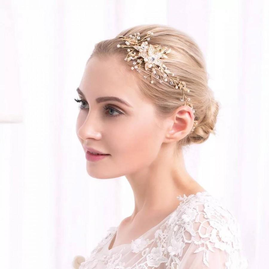 Hochzeit - Bridal Hair Vine in Silver Or Gold-Wedding Hair Jewellery-Bridal  Accessories-Brides Floral Headpiece-Flowergirl Headband-Tiaras for Brides