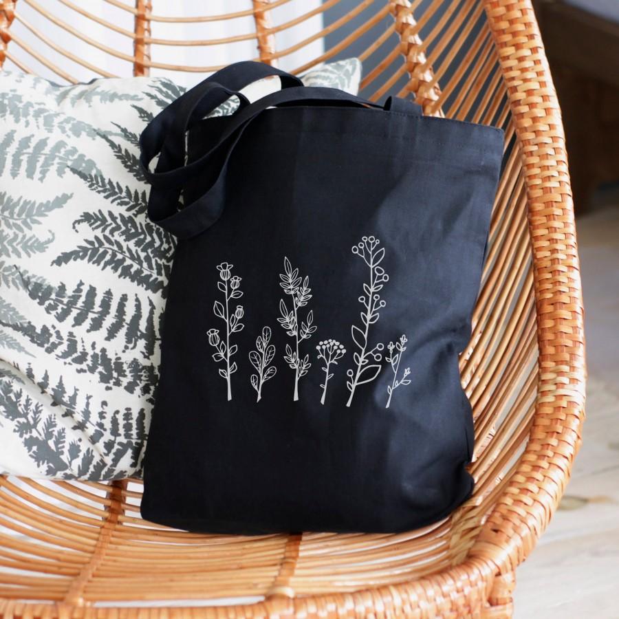 Mariage - Wedding flower tote bag, Bridal Party tote, Cotton tote Bag zipper, Tote bag flower, Reusable tote bag, Gift for Christmas, Plant tote bag