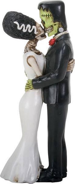 Mariage - Frankenstein kissing Bride - Frankenstein - Monster Love - Bride of Frankenstein - Wedding Cake Topper