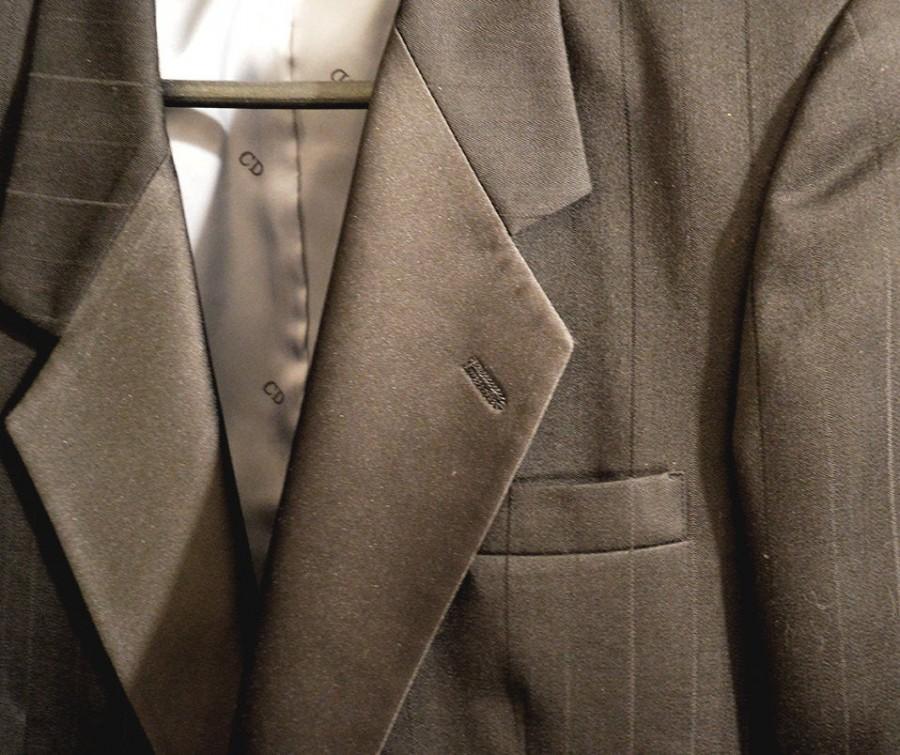 Mariage - 1970s Christian Dior Black Pinstripe Men's Suit