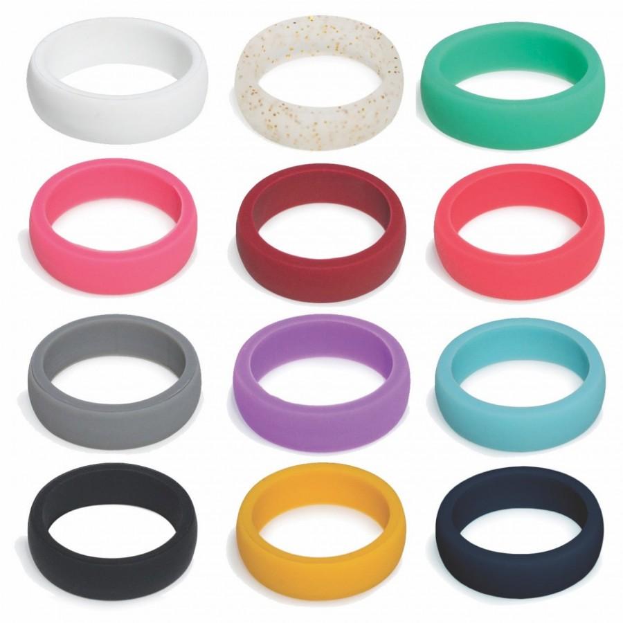 Свадьба - Big SALE Silicone Rings For Women, Women's Silicone Wedding Band Ring -Great for gym, sports, style, beach, engagement, active. Rubber Rings