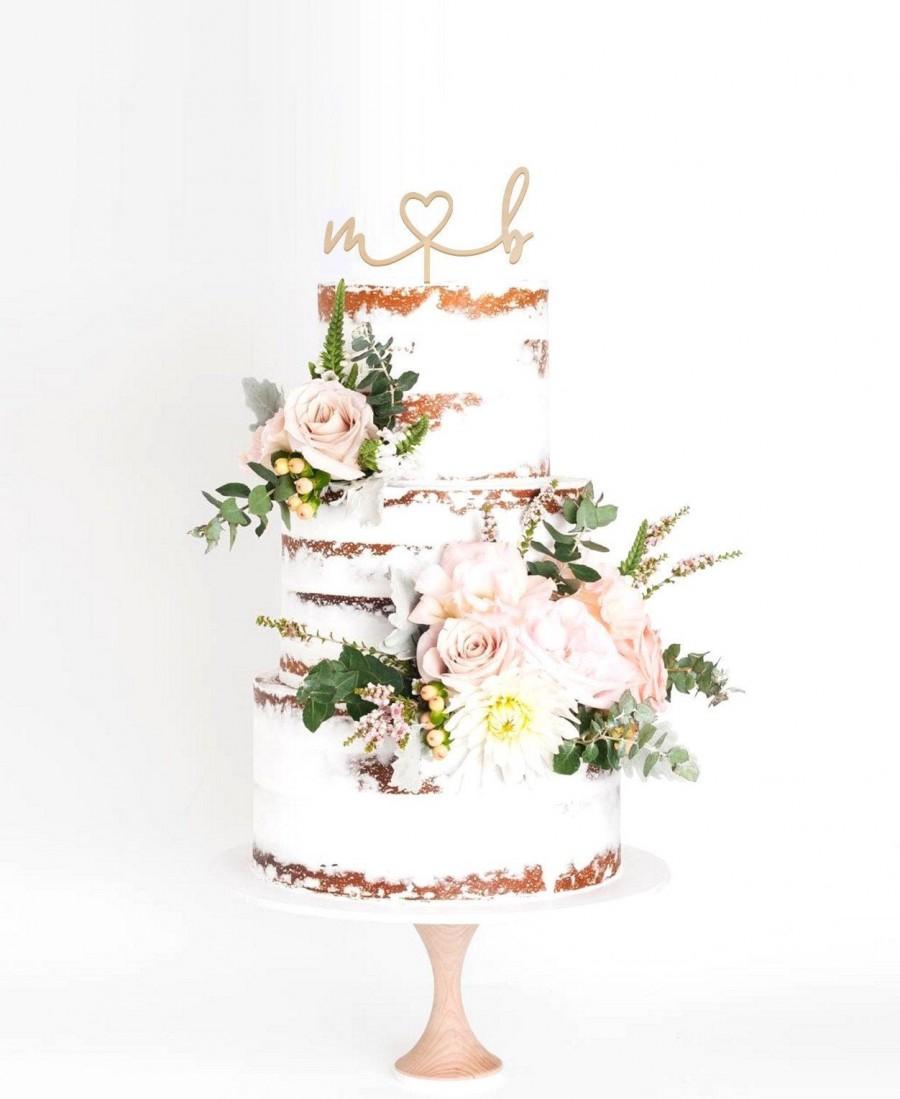 Wedding - Wedding Initials Cake Topper  