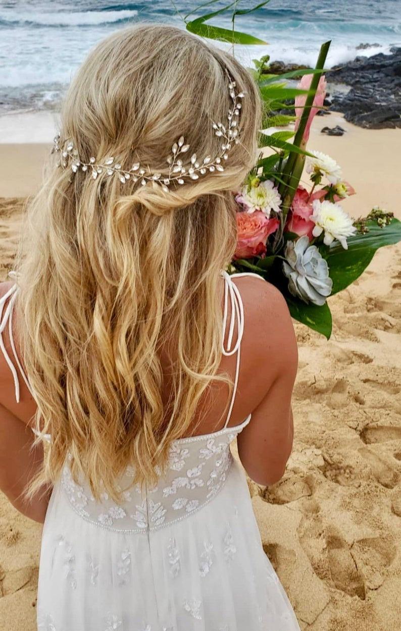 silver bridesmaid hair accessories
