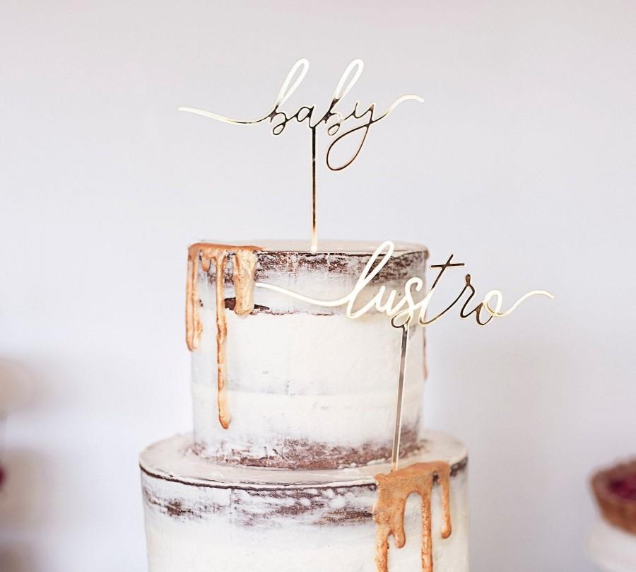 Mariage - Personalized Name Cake Topper Custom Any Name Cupcake Bridal Wedding Cake Decoration Calligraphy Customized Birthday Party Baby Shower Decor