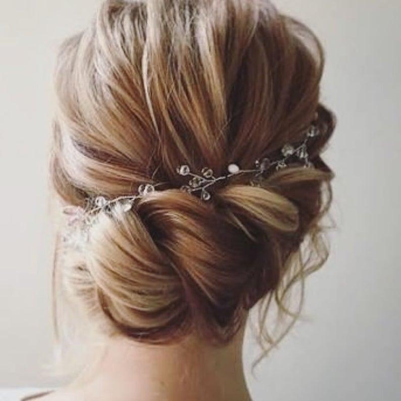 Hochzeit - bridal hair accessories winter bridal hair vine - beach wedding hair piece - Tocado de novia - bridesmaid hairvine - boho delicate hair vine