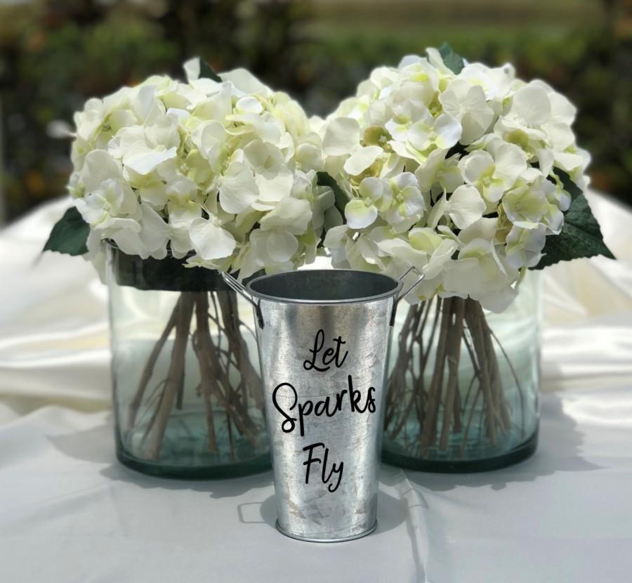 Hochzeit - Sparklers Holder Tin Pail ~ Let Sparks Fly ~ Wedding Decor - Celebrations - Fourth of July - Choose Your Colors - Choose the Size