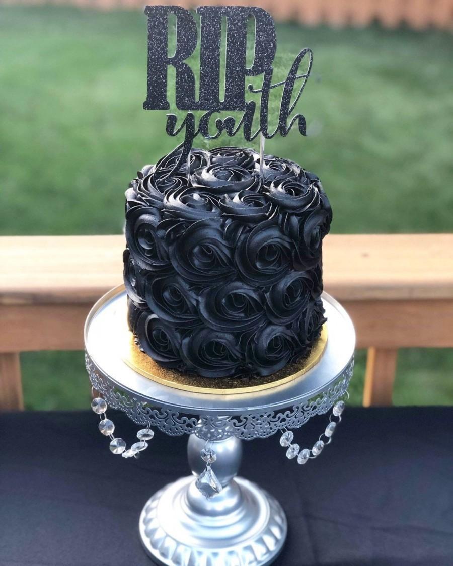 Hochzeit - RIP Youth Cake Topper - 30th Birthday - Birthday Cake Topper Glitter