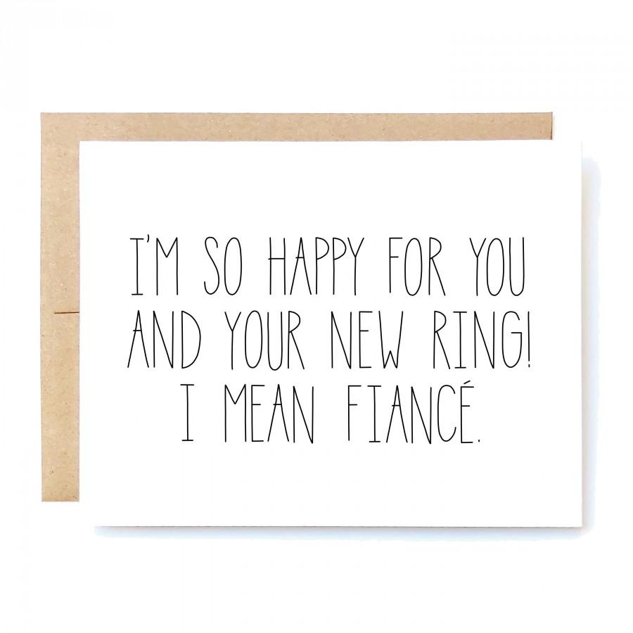 زفاف - Funny Engagement Card - Engagement Card - New Ring.