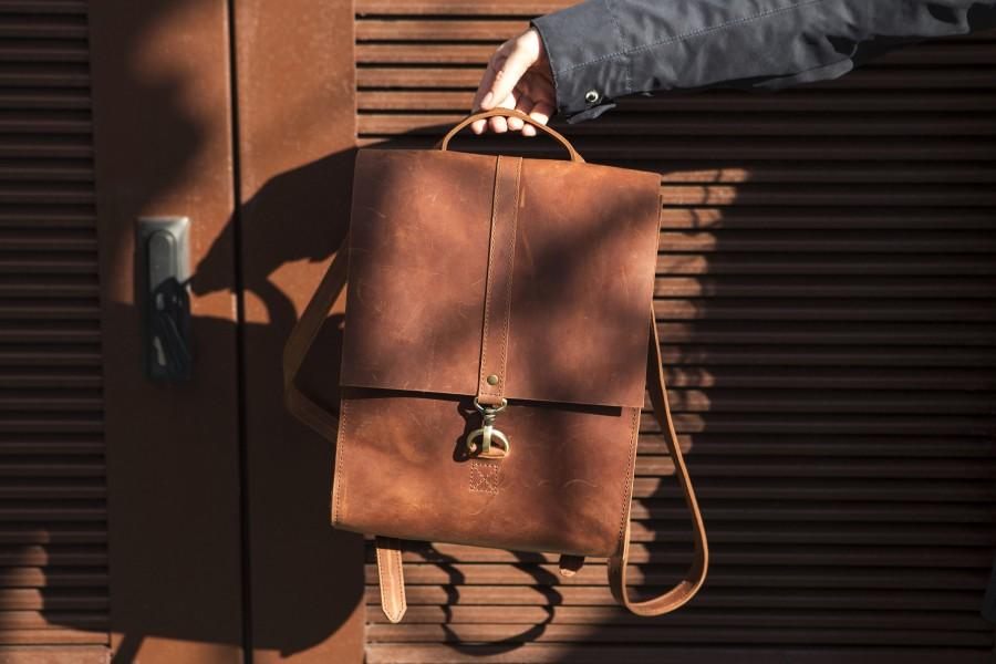 زفاف - Personalized backpack leather cutomized rucksack travel gift with monogram custom laptop backpack with initials