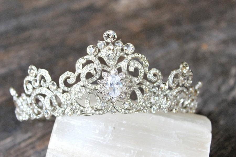 زفاف - Full Bridal Crown,  Swarovski Crystal Wedding Crown, CORINNE Silver Bridal Diadem, Crystal Wedding Tiara, Diamante Tiara, Bridal Tiara