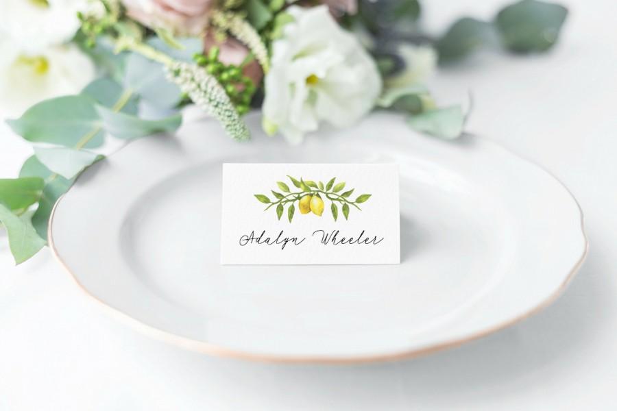 Hochzeit - Lemon Place Cards Template, Place Cards Printable, Printable Place Cards, Wedding Place Cards, Escort Cards, Place Card Wedding