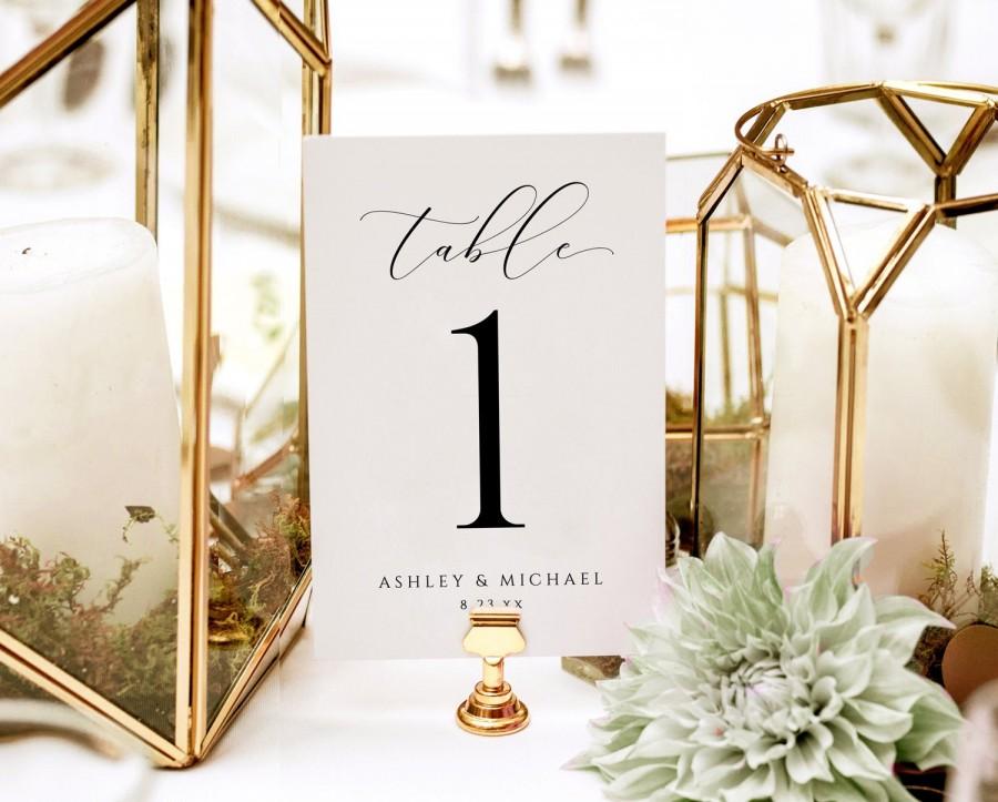Mariage - EDITABLE COLOR Luxury Wedding Table Numbers Template (4x6 & 5x7) 