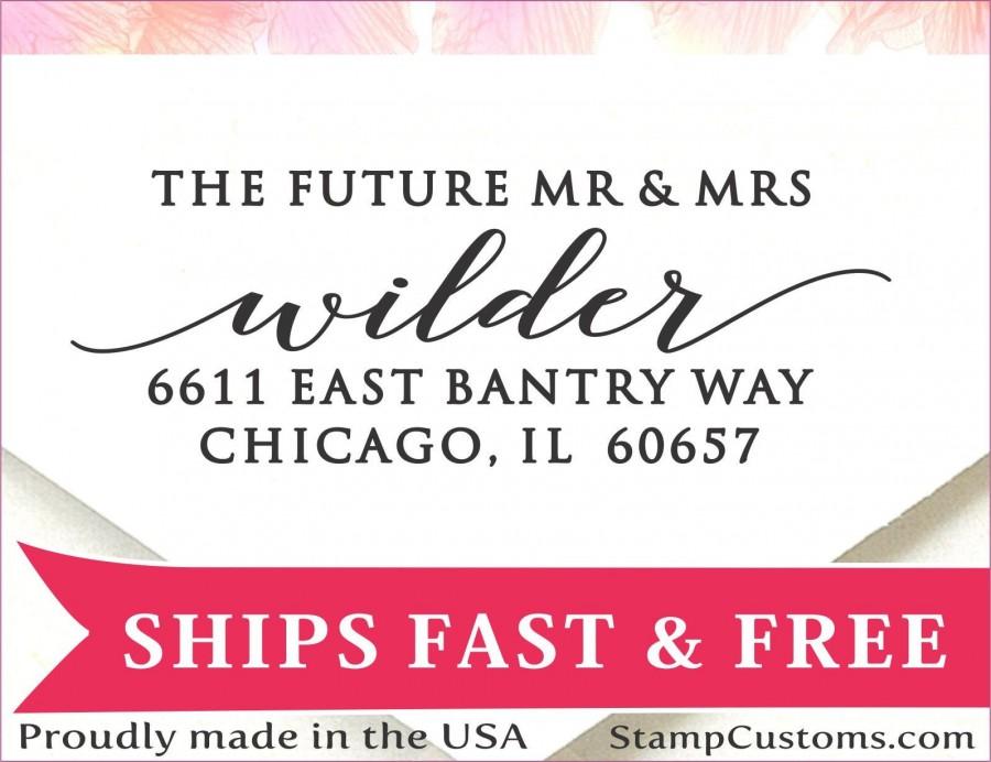 Свадьба - Future Mr and Mrs,  Address Stamp - Self-inking Rubber Stamper - Addressing of Engagement Announcement, Wedding Invitation, RSVP Envelopes