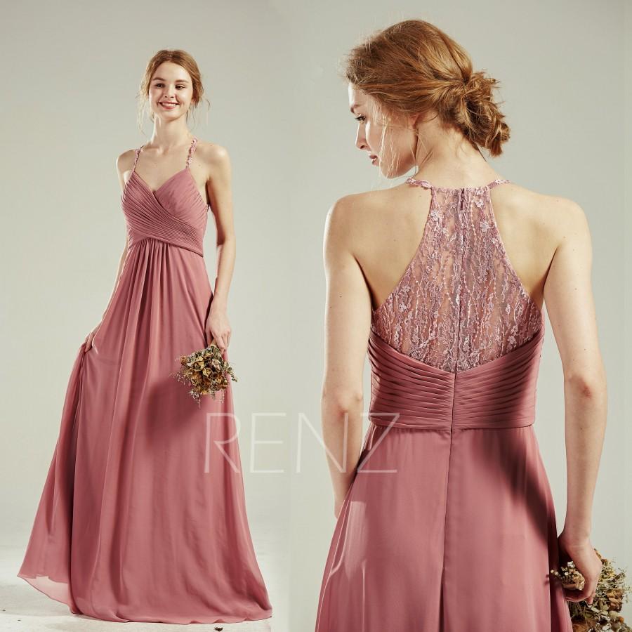 old rose color bridesmaid gown