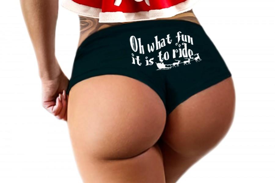 Wedding - Oh What Fun It Is To Ride Panties Sexy Christmas Gift Funny Naughty Slutty Booty Shorts Bachelorette Party Lingerie Womens Underwear