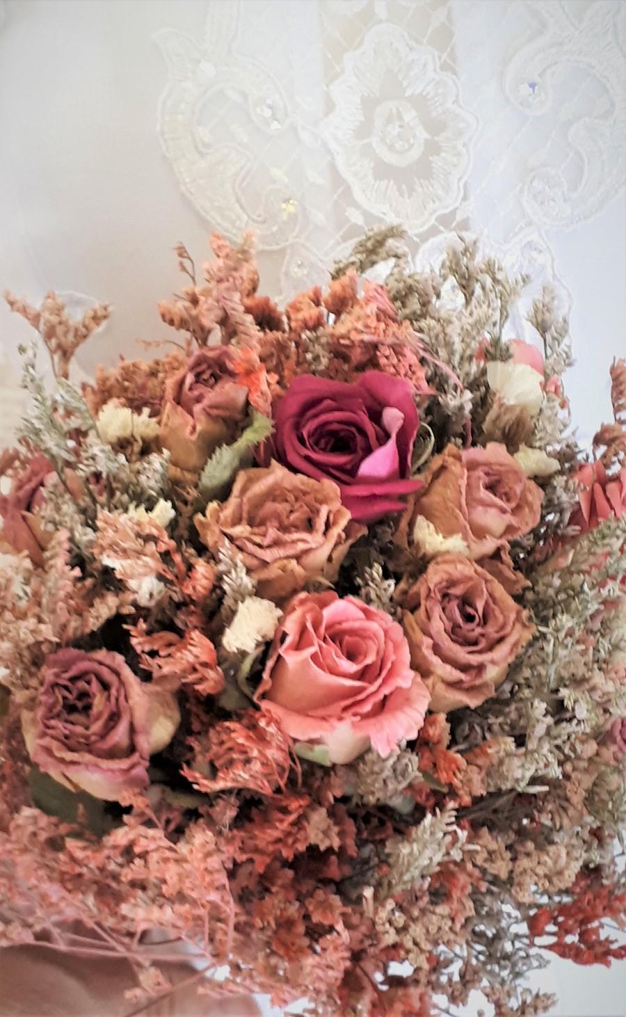 Свадьба - Vintage wedding bouquet. Dried Flowers Bouquet. This unique bridal bouquet is 100% natural!
