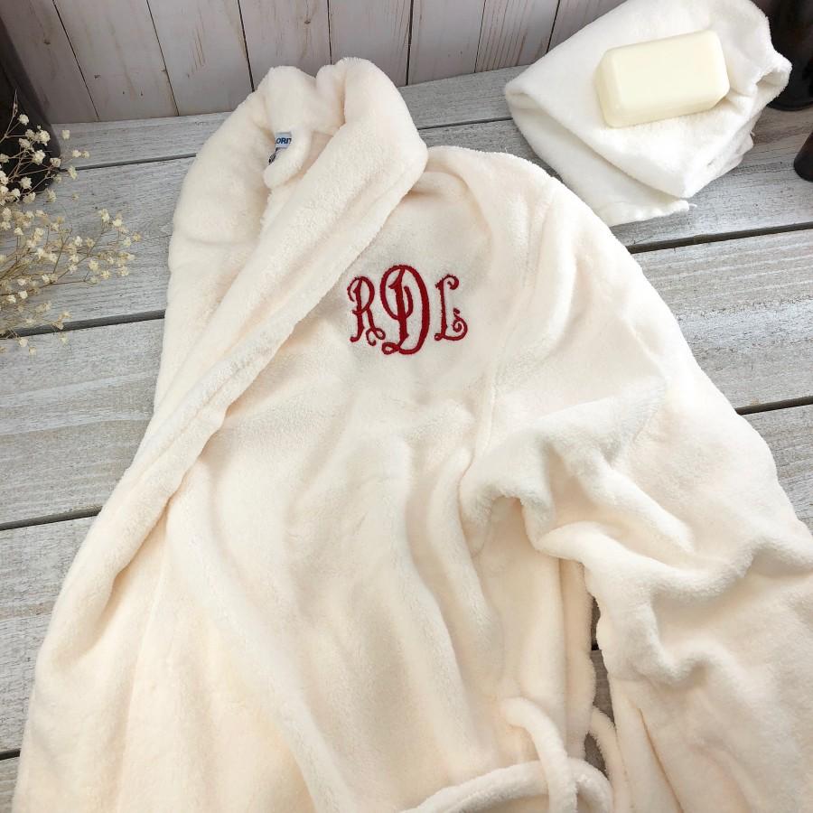 زفاف - Monogrammed Plush Robe, His and Her Gifts, Personalized Robes