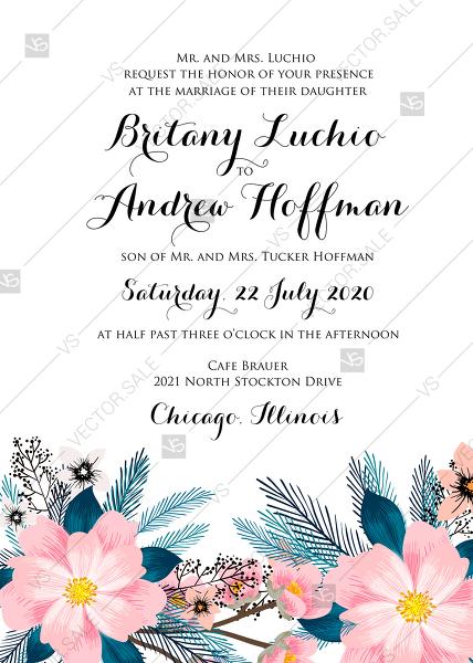 Wedding - Romantic blush pink peony bouquet bridal shower wedding invitation template design PDF 5x7 in online editor
