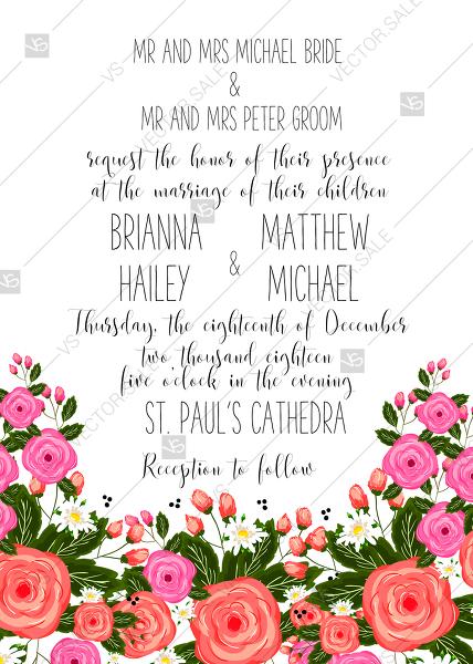 Wedding - Rose baby shower invitation card printable template PDF template 5x7 in invitation maker