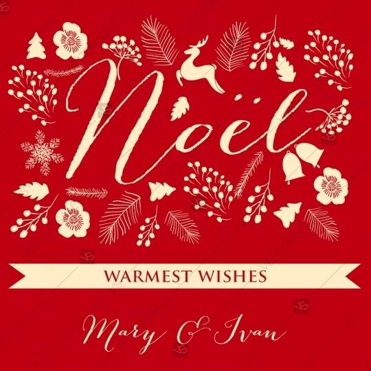 Wedding - Noel Invitation Merry Christmas and Happy New Year greeting Card invitation red vector background