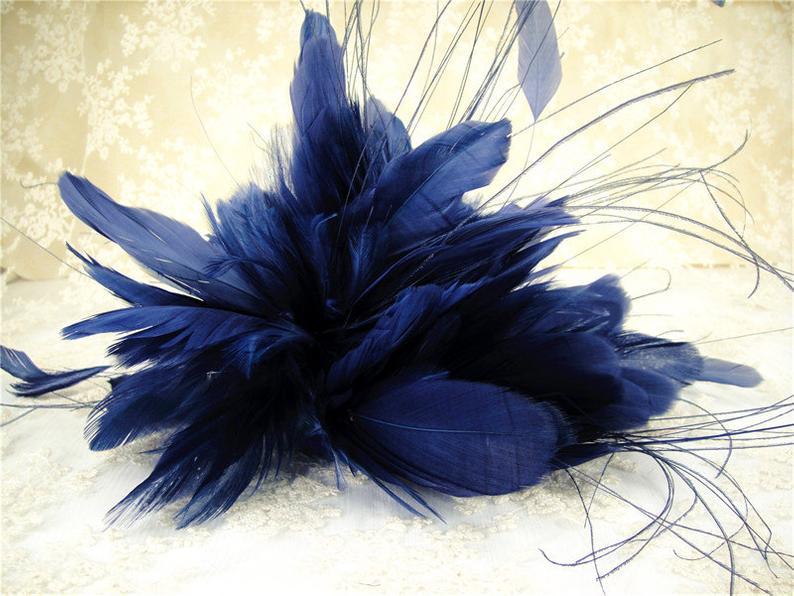 Wedding - Feather headpiece,Plume Mount, Millinery Feather, Handmade Feathers Hat Trim Customized for Millinery, Fascinators & Crafts, 1 Piece