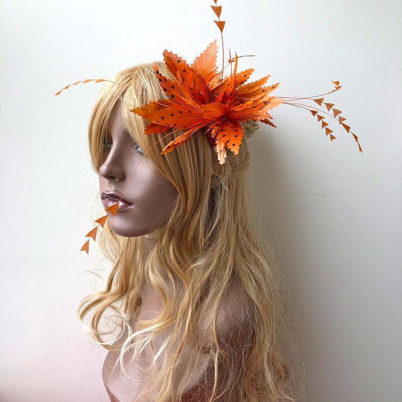 Свадьба - Feather Trim Millinery Feather Flower Mount Special Fascinators Derby Hat Hair Flower for Wedding Prom Party Customized Color 1 Piece
