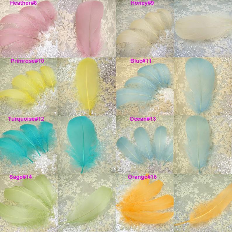 Wedding - Charming Fascinators Feathers Decoration Plume Dyed Fluffed Goose Feather Hat Fringe Feathers for DIY Crafts Costume