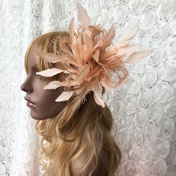 Свадьба - Fascinator Feather Flower Women Feather Flowers Trims for Millinery Hat Derby Wedding Prom Headpiece Decoration 1 Piece Custom Color