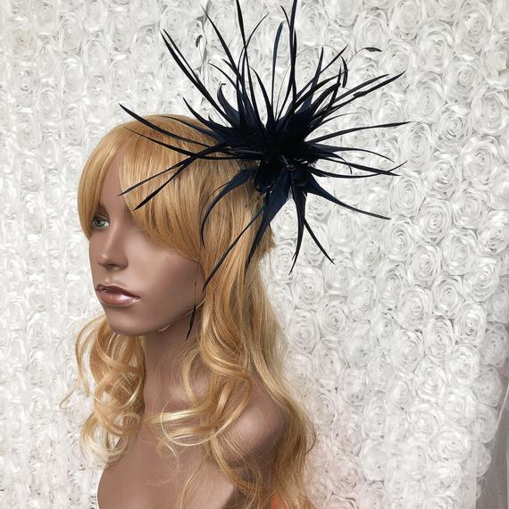 زفاف - Stunning Twisted Feather Mount Coque Millinery Feather Flower Hat Trim Feathers for Millinery Fascinators Prom Crafts, 1 Piece