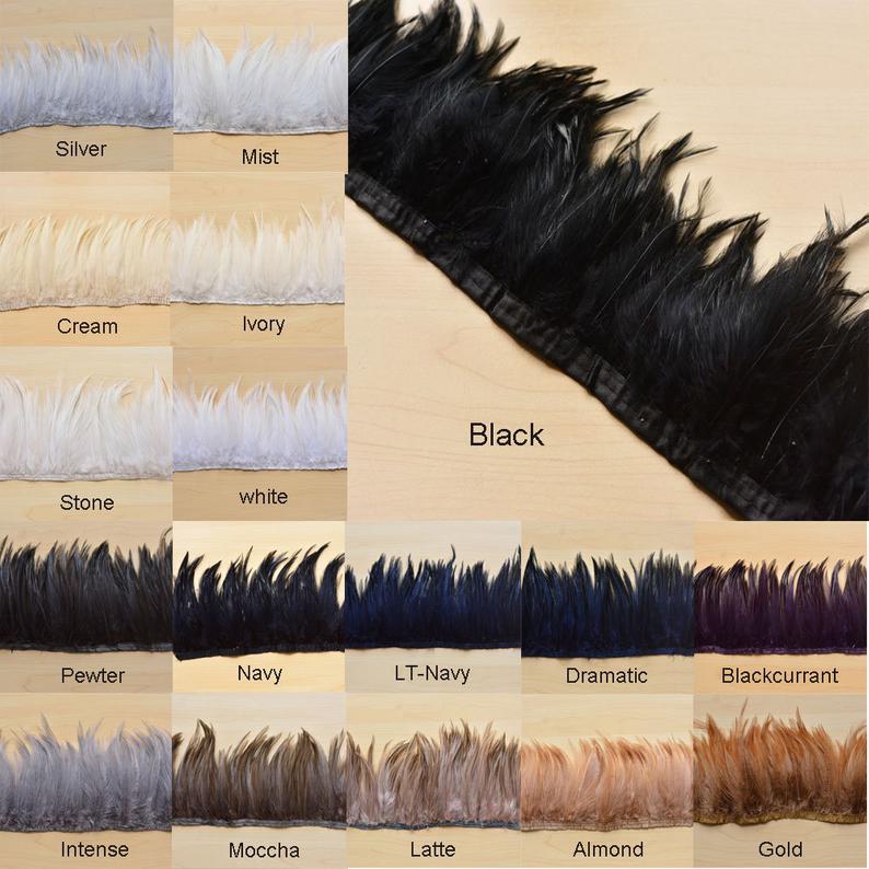 زفاف - Lovely Hackle Feather Rooster Hackle Feather Trims Fringe Trims for Themed Party Costume Craft Project Dress Decoration Sold by 0.5 meter