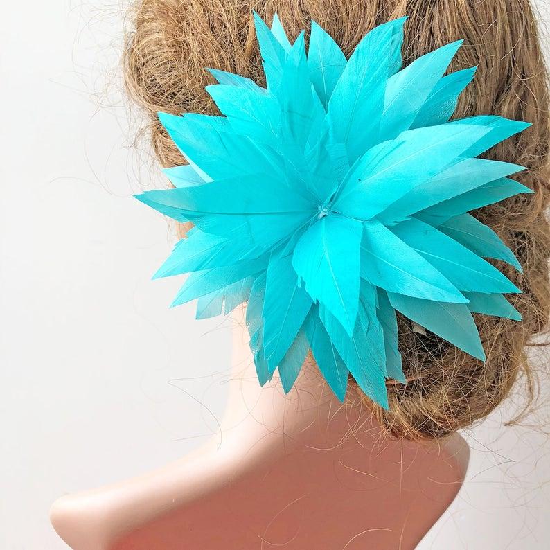 زفاف - Handmade Millinery Feather Trim Feather Flowers Hat Edge Craft with Wired for Fascinators Bridal Headpieces Color Customized
