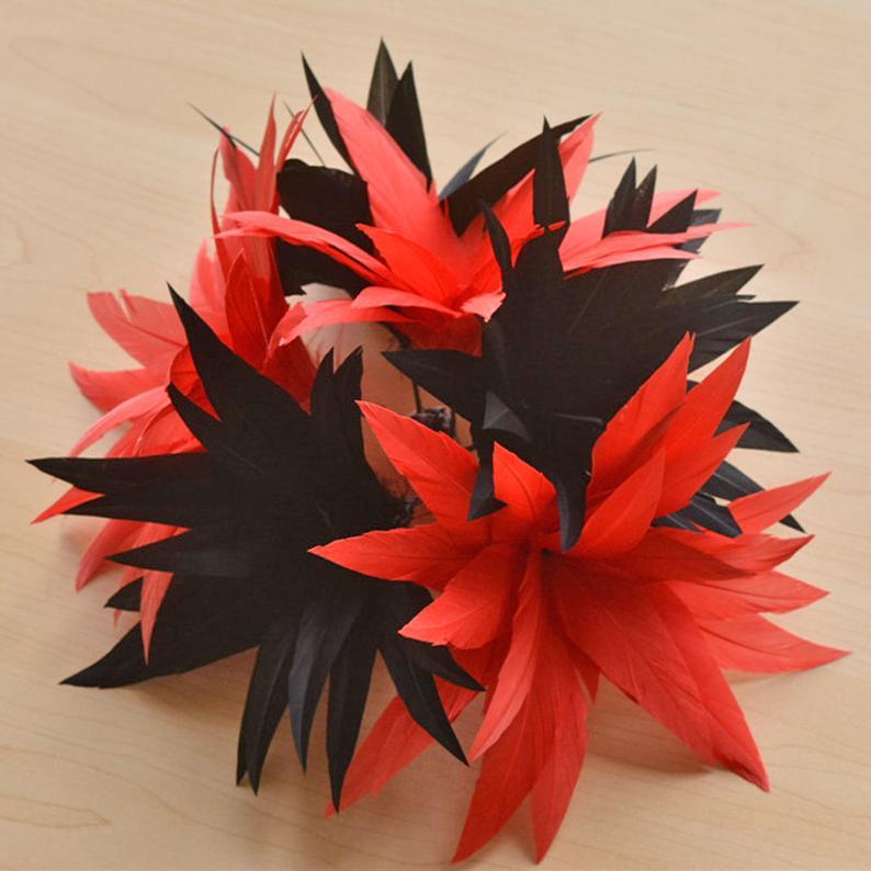 زفاف - Customized Feather Flower Hat Addition Plume Art Handmade Feather Craft Embellishment for Prom Party Millinery Fascinators