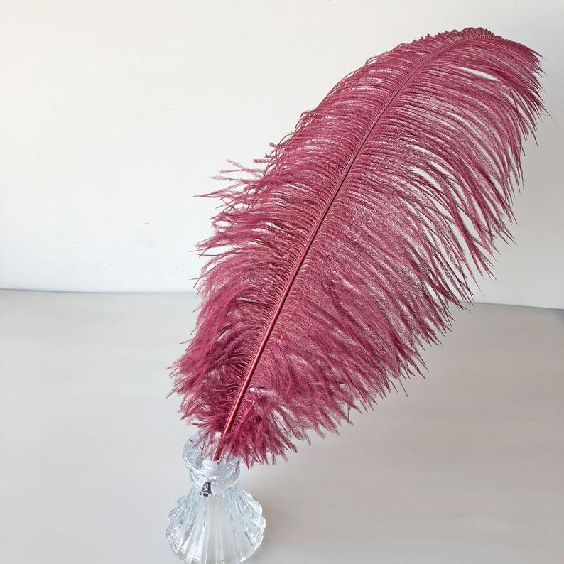 زفاف - Burgundy Ostrich Feather Soft Plumes Accent for Wedding Centerpieces Home Decoration Pageant Boutiques Millinery Craft