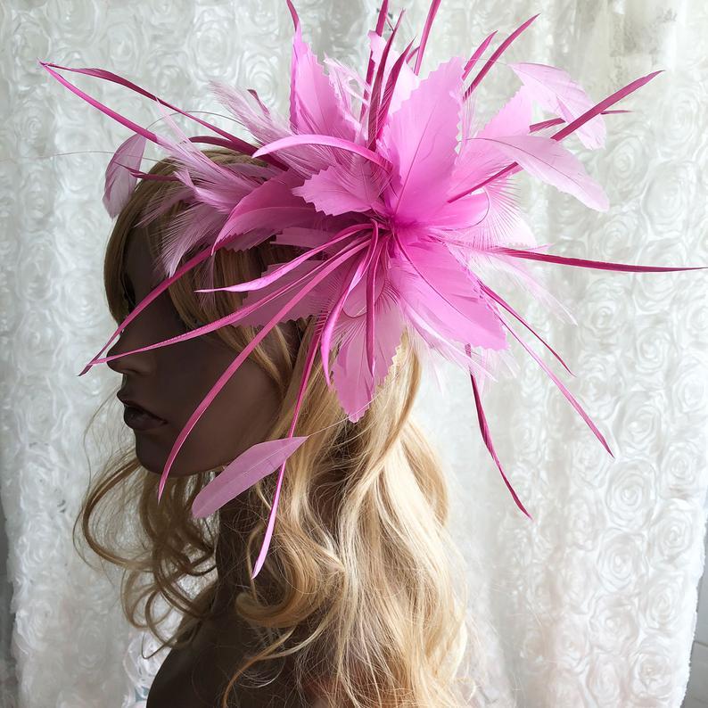 Mariage - Fascinators Feather Flower Millinery Feather Mount Handmade Feather Craft for Wedding Occasion Cocktail Party 1 Piece