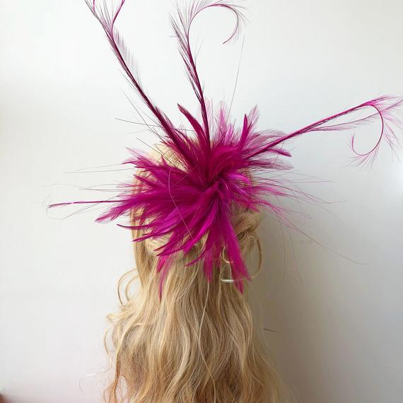 زفاف - Customized Color Feather Mount, Millinery Feather FlowerMount Feathers Hat Trim for Millinery Fascinators Hair Flower Crafts 1 Piece