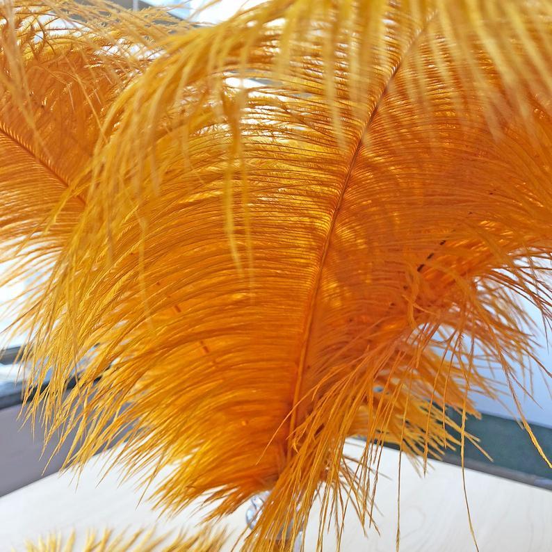 زفاف - 24-26 inches Gold Ostrich Feathers Soft Plume Addition for Wedding Centerpieces Home Decoration Pageant Boutiques Millinery Craft