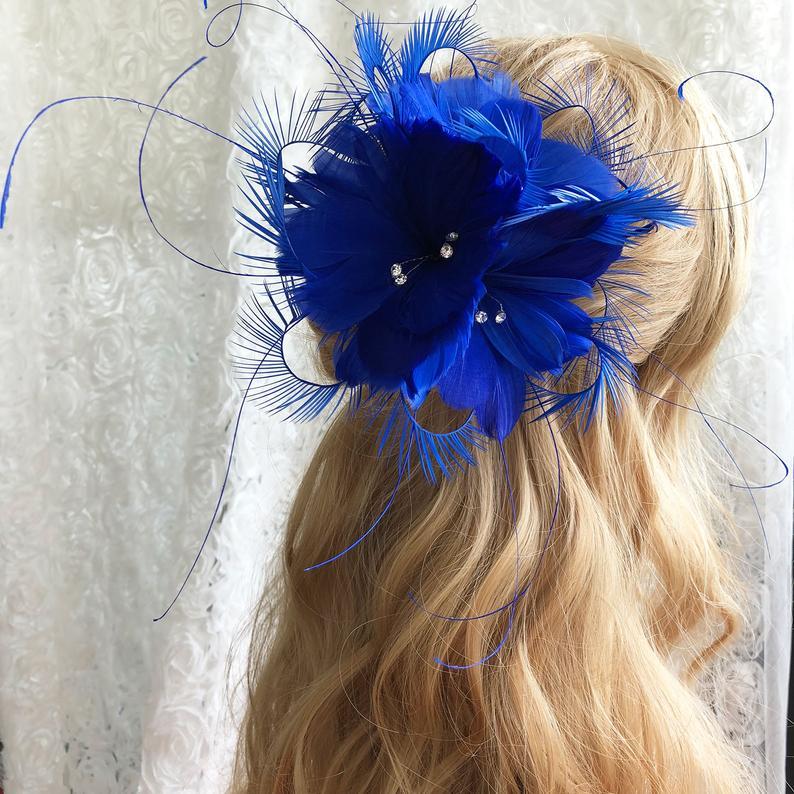 Mariage - Handmade Feather Flower Fascinator Feather Craft Millinery Hat Trim Hair Feathers for Themed Party Formal Occasion Customized Color