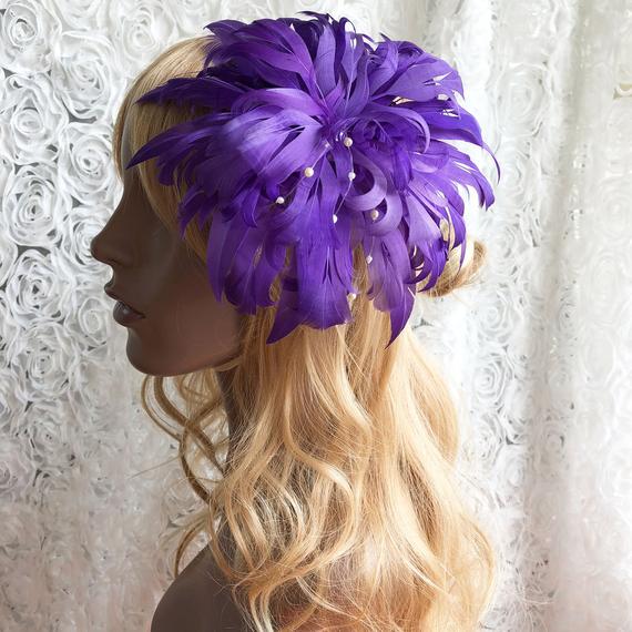 زفاف - Stunning Bridal Headpiece Feather Flower Hat Trims Fascinators Feathers for Cocktail Ball Wedding Church Tea Party Color Customized 1 pcs