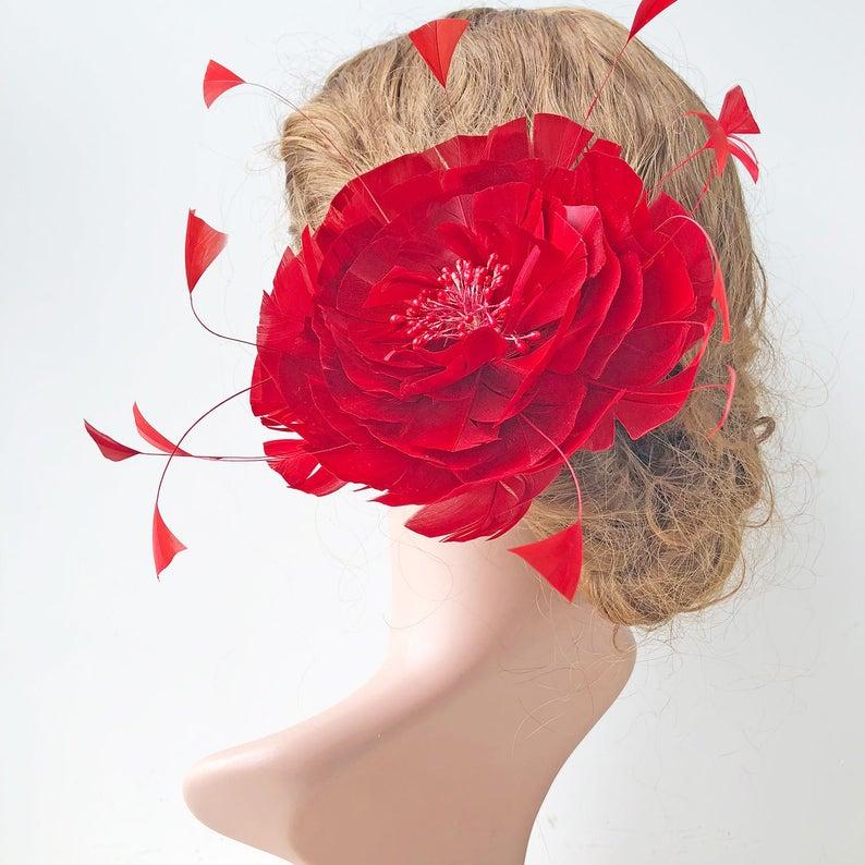 Mariage - Charm Feather Flower Millinery Hat Feathers Fascinators addition Crafts Enchanting Hat Trims for Races Wedding Prom Party Custom to order